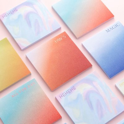 Simple Creative Multicolor Gradient Tearable Post-It Notes