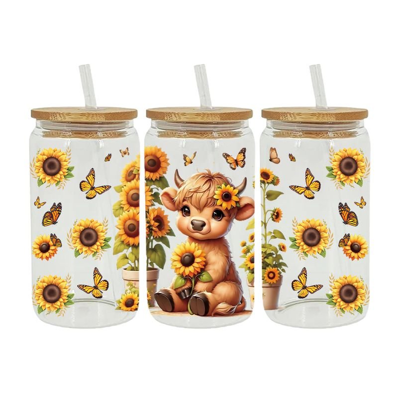 Cartoon Cute Floral Calf UV Transfer Glass Crystal Paste