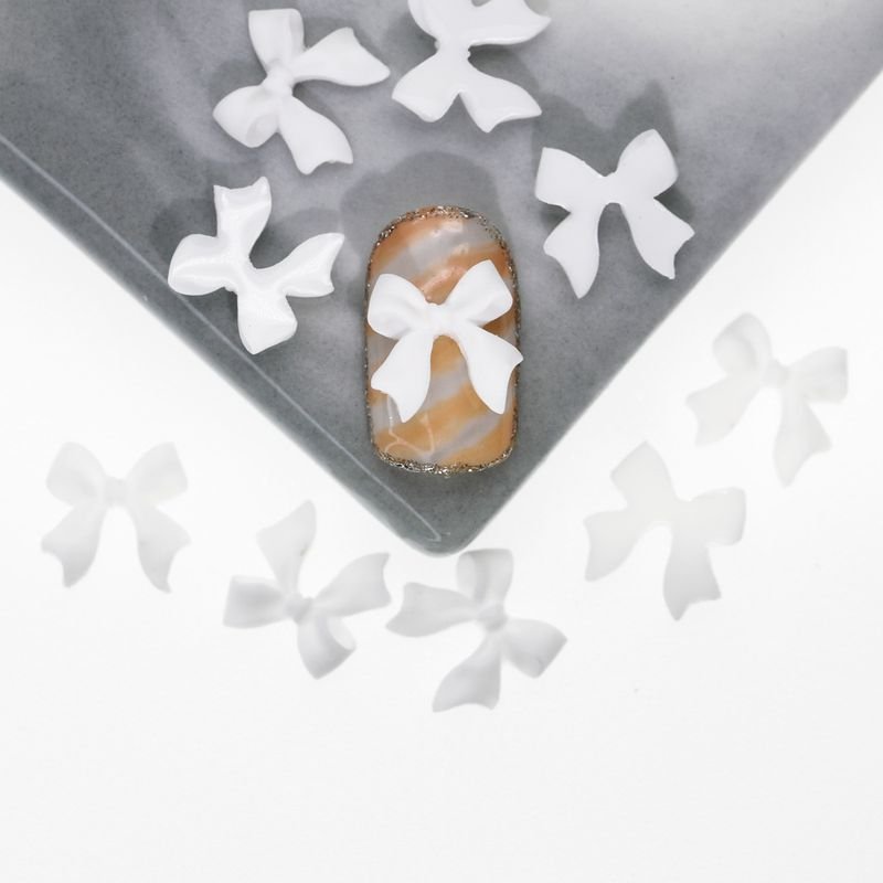 Nail Resin Ribbon Bow Patch Frosted Nail Art Diy Accessories 100pcs/Set