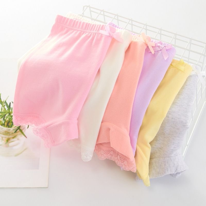 Girls Basic Solid Color Five-point Pants