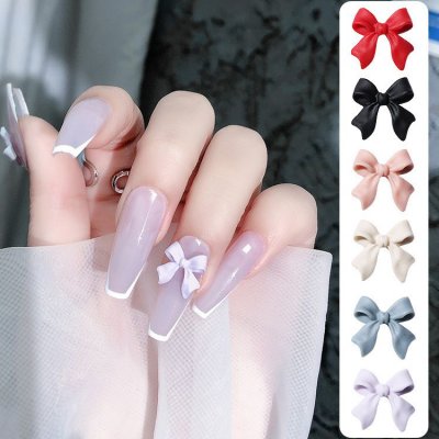 Nail Resin Ribbon Bow Patch Frosted Nail Art Diy Accessories 100pcs/Set