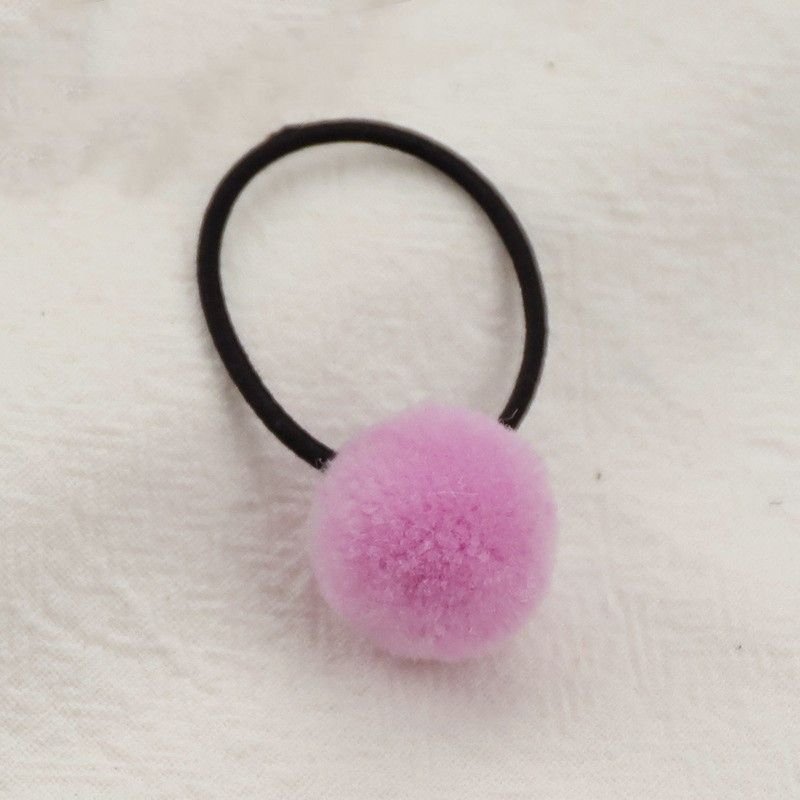 Children Kids Cute Fur Ball Hair Ring Candy Color Hair Tie Headwear