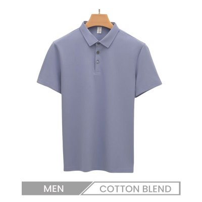 Men 205g Cotton Short-Sleeved Casual Non-Ironing Breathable Adhesive Polo Shirt Custom