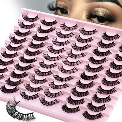 30 Pairs Of Thick Natural Roll False Eyelashes