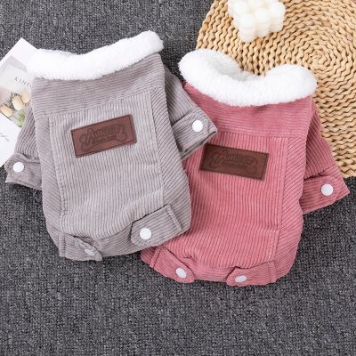 Autumn And Winter Pet Dog Cat Thickened Fleece-Lined Lambskin Clothes