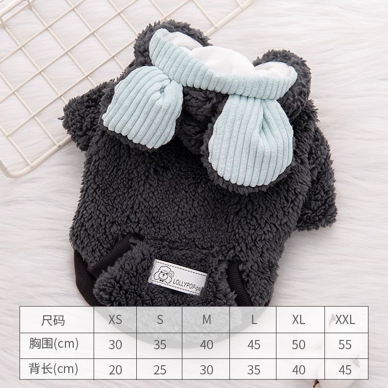Autumn And Winter Cartoon Thickened Warm Pet Dog Cat Clothes