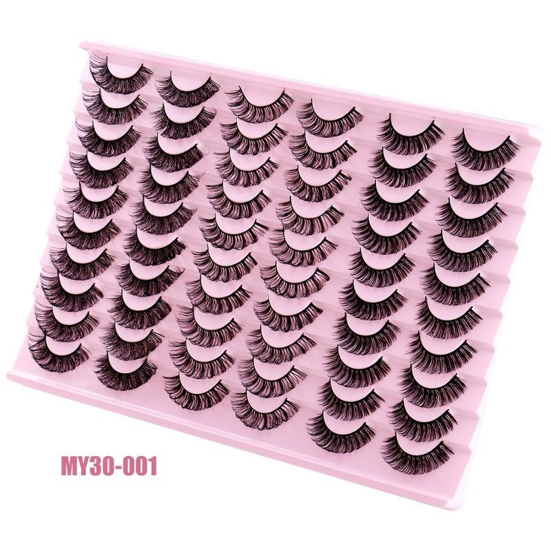 30 Pairs Of Thick Natural Roll False Eyelashes