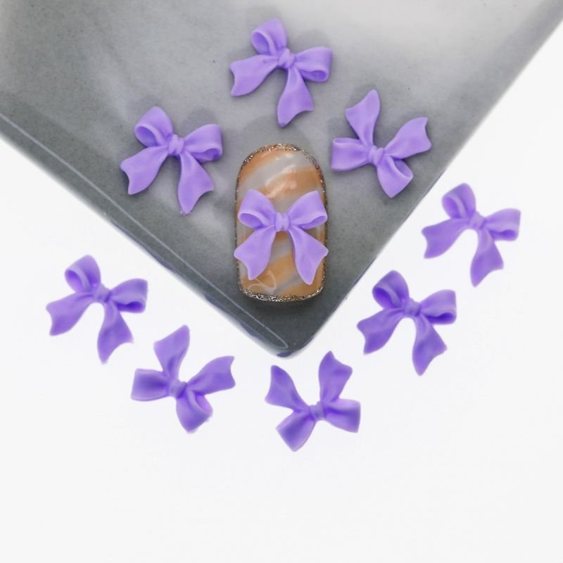 Nail Resin Ribbon Bow Patch Frosted Nail Art Diy Accessories 100pcs/Set