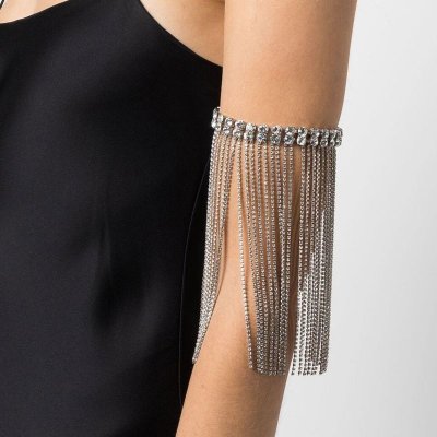 Women Fashion Exaggerated Rhinestone Multi-Layer Tassel Arm Chain