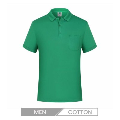 Men Casual Custom Pocket Logo Advertising Short Sleeve Lapel Work Clothes Polo Shirt