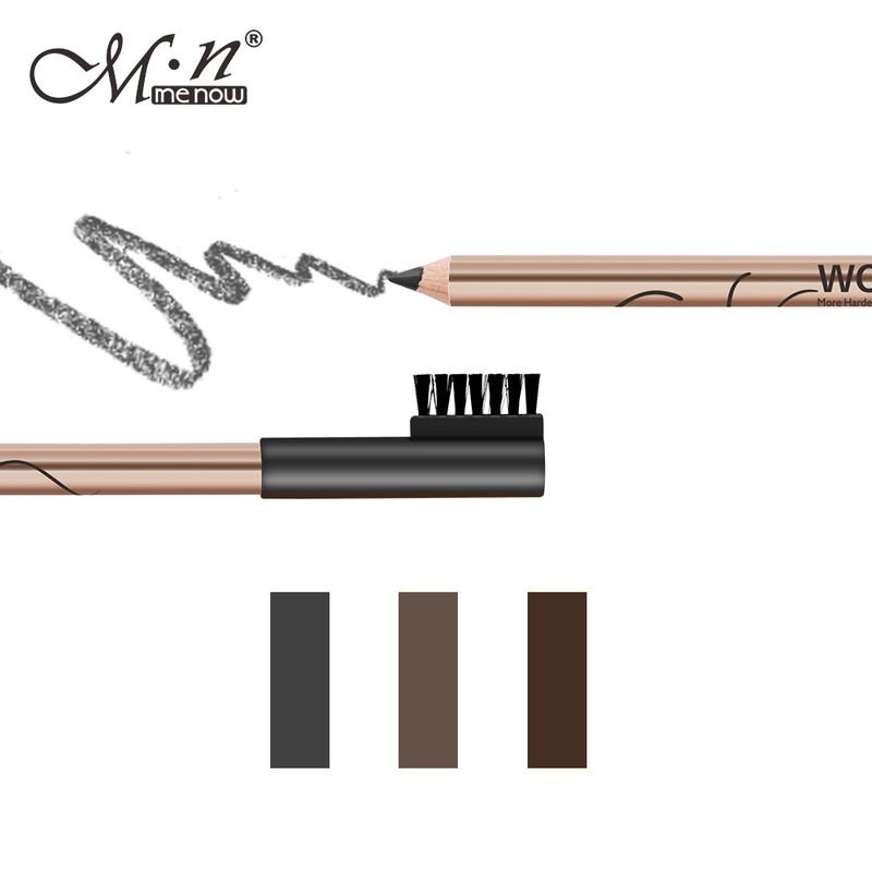 MENOW Women Simple Non-Easy To Faint Wooden Rod Eyebrow Pencil With Eyebrow Brush