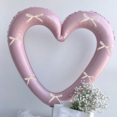 40 Inch Valentine'S Day Bow Heart Hollow Aluminum Film Balloon Decoration