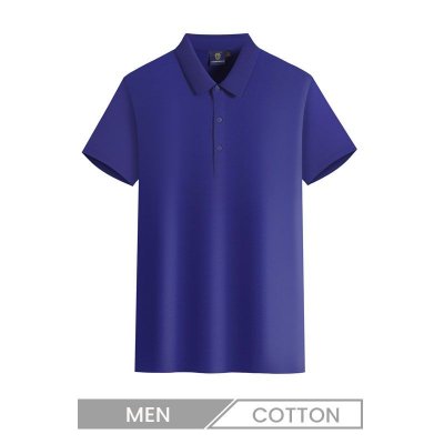 Men Women Unisex 210g Combed Cotton Solid Color Lapel Polo Shirt