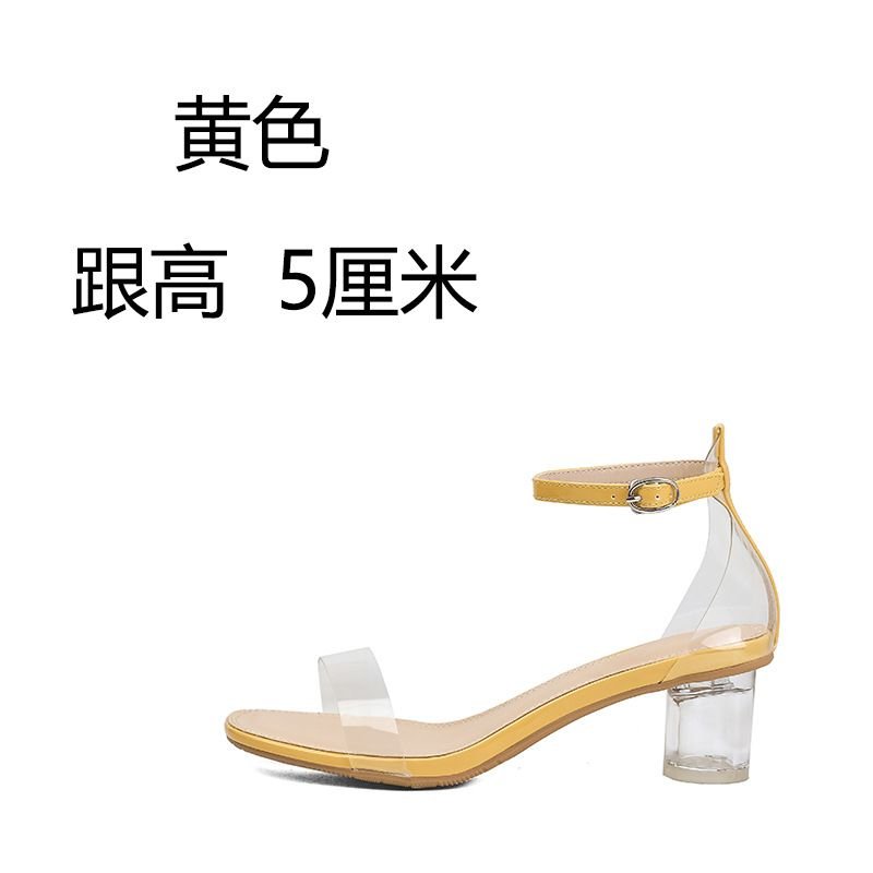 Summer Women Fashion Sexy Transparent Crystal High Heel Sandals