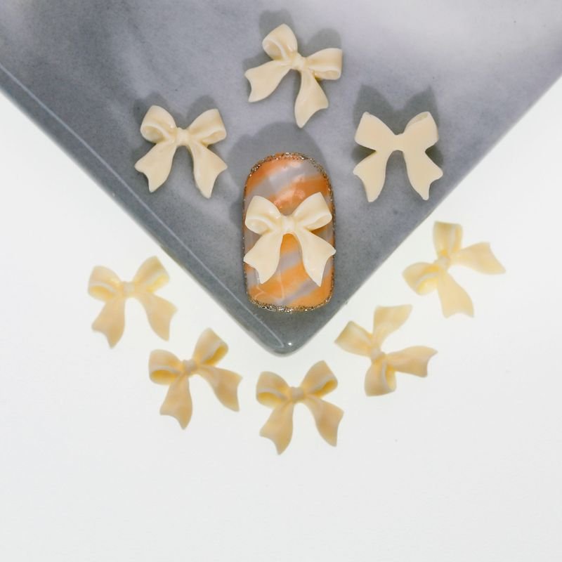 Nail Resin Ribbon Bow Patch Frosted Nail Art Diy Accessories 100pcs/Set