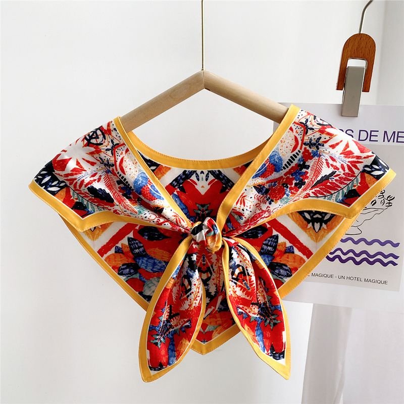 Women Fashion Letter Stripe Leopard Print Triangle Shawl