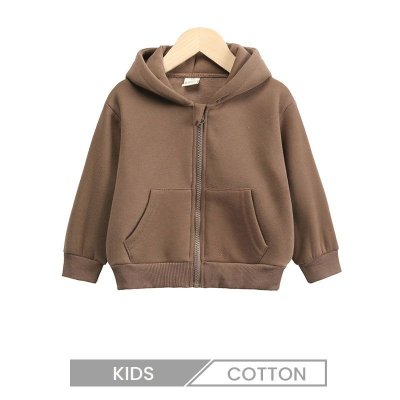 Kids Children Winter Thick Coat Cotton Solid Color Hoodie Custom