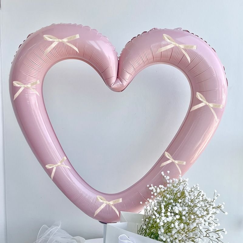 40 Inch Valentine'S Day Bow Heart Hollow Aluminum Film Balloon Decoration