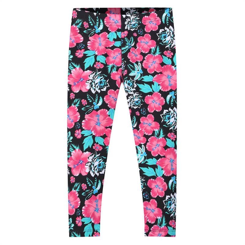 Girls Small Animal Print Elastic Force Leggings