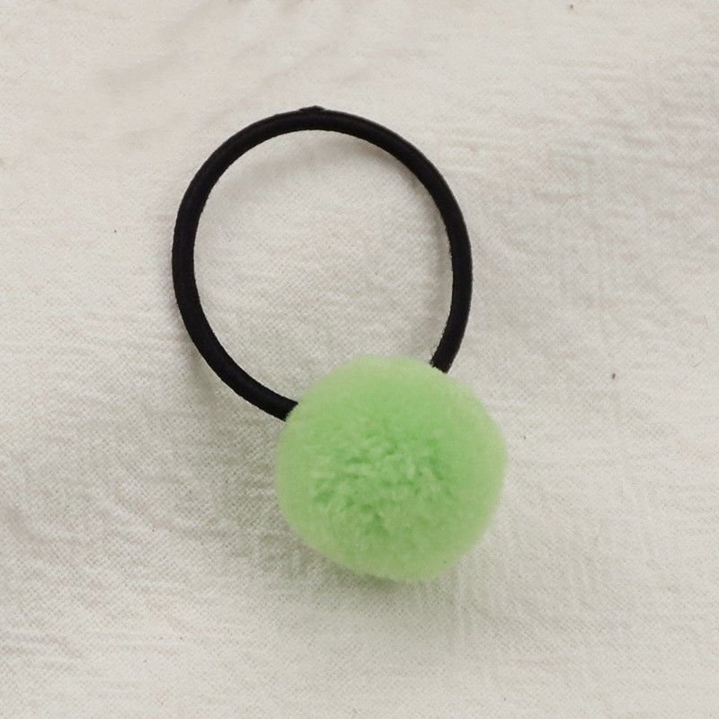 Children Kids Cute Fur Ball Hair Ring Candy Color Hair Tie Headwear