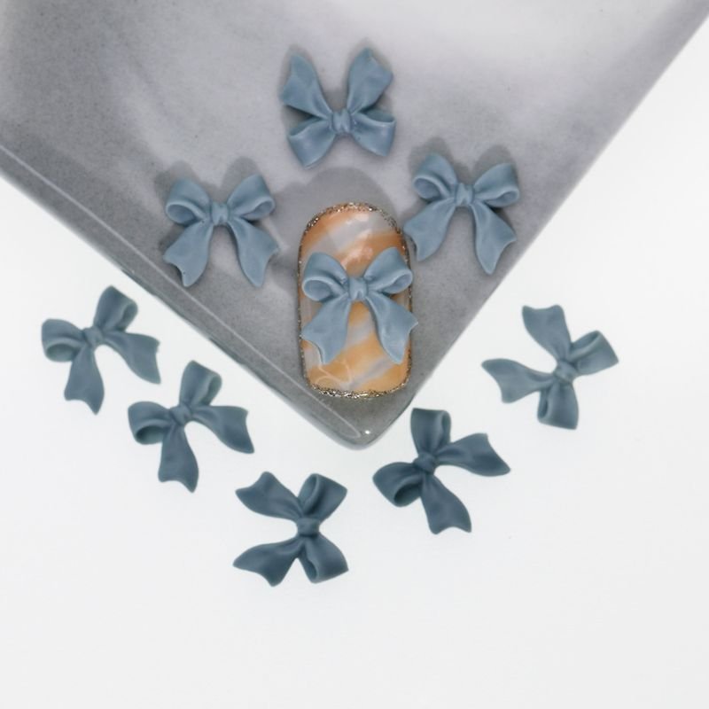 Nail Resin Ribbon Bow Patch Frosted Nail Art Diy Accessories 100pcs/Set
