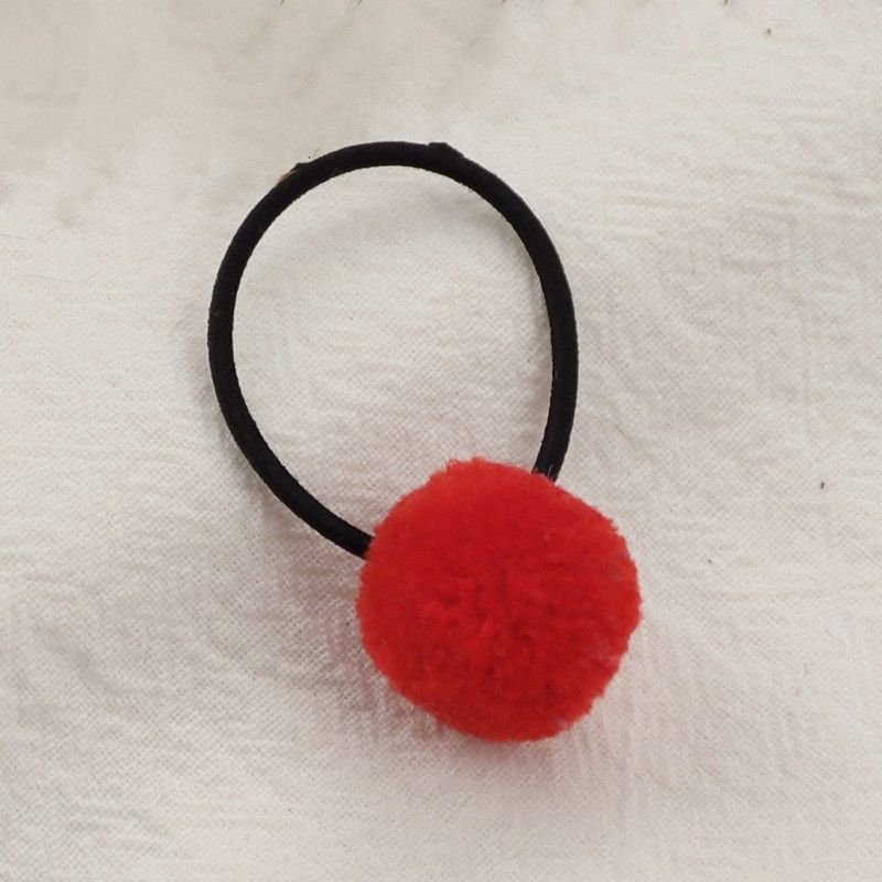 Children Kids Cute Fur Ball Hair Ring Candy Color Hair Tie Headwear