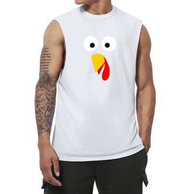 Thanksgiving Roast Chicken Logo Hot Stamping Men Sleeveless T-Shirt