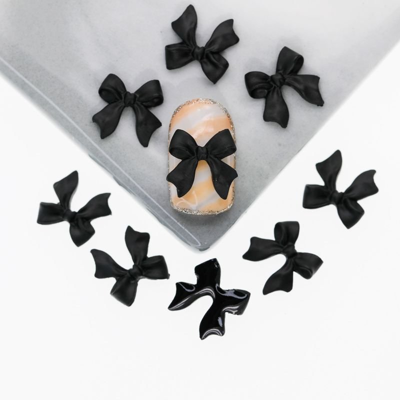 Nail Resin Ribbon Bow Patch Frosted Nail Art Diy Accessories 100pcs/Set