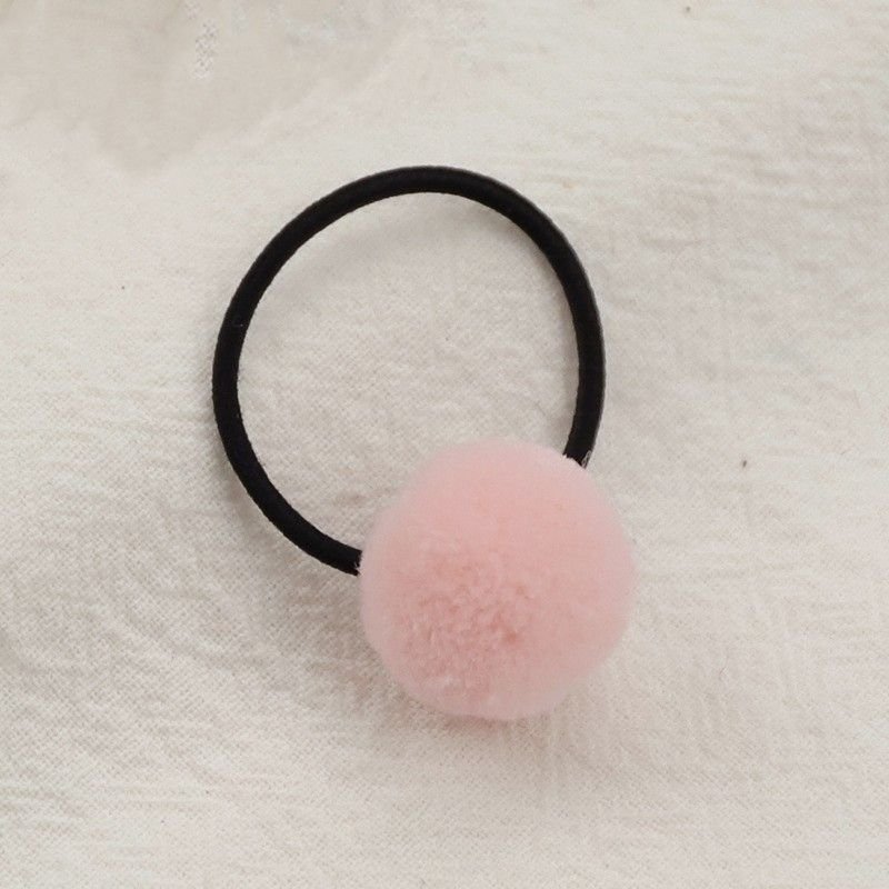 Children Kids Cute Fur Ball Hair Ring Candy Color Hair Tie Headwear