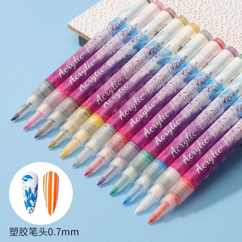 Women Fashion DIY Paint Nail Polish Glue Pen Line Drawing Nail Paint Pen