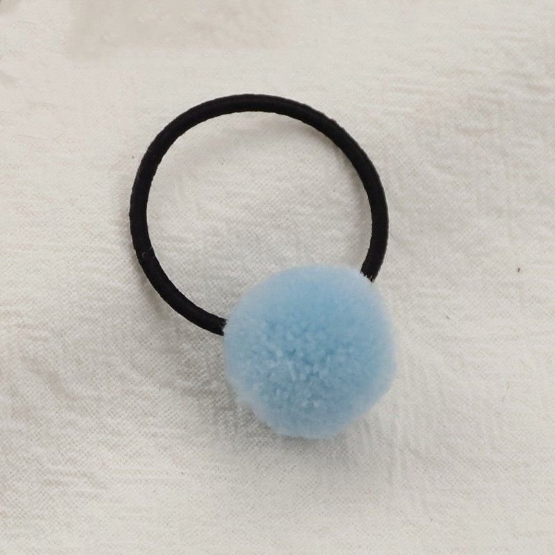 Children Kids Cute Fur Ball Hair Ring Candy Color Hair Tie Headwear