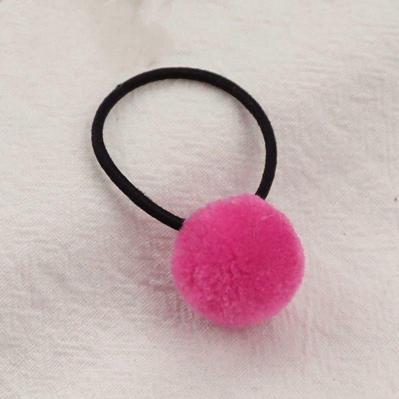 Children Kids Cute Fur Ball Hair Ring Candy Color Hair Tie Headwear