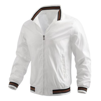 Men Spring Autumn Fashion Casual Plus Size Long Sleeve Stand Collar Jacket