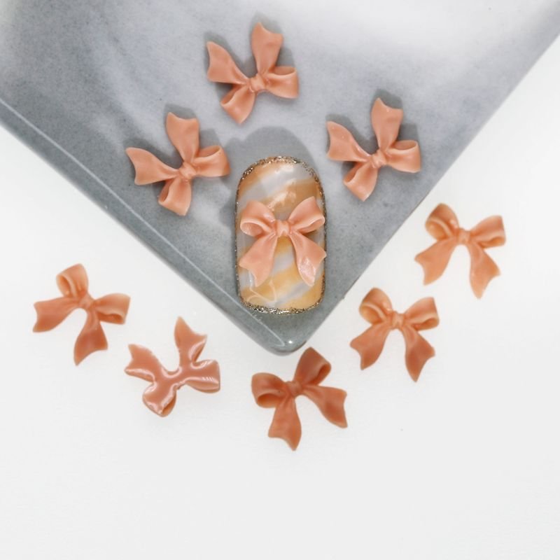 Nail Resin Ribbon Bow Patch Frosted Nail Art Diy Accessories 100pcs/Set