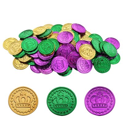 Pirate Crown Mardi Gras Green Love Gold Coin Carnival Props