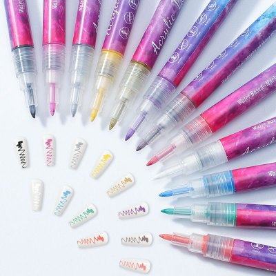 Women Fashion DIY Paint Nail Polish Glue Pen Line Drawing Nail Paint Pen