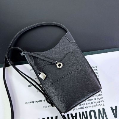 Women Simple Solid Color Cow Leather Mini Crossbody Bag