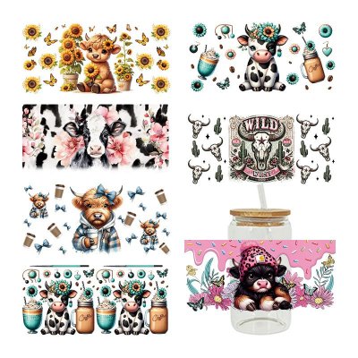 Cartoon Cute Floral Calf UV Transfer Glass Crystal Paste