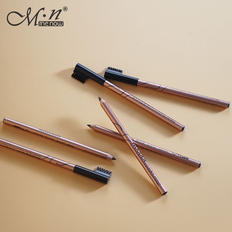 MENOW Women Simple Non-Easy To Faint Wooden Rod Eyebrow Pencil With Eyebrow Brush