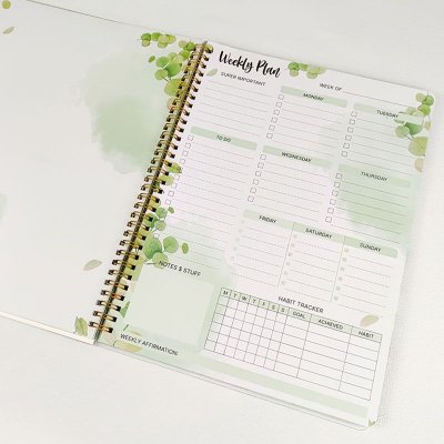 Daily Plan A5 Sketchpad Coil Planner Notebook Simple Schedule-A4 Week Plan