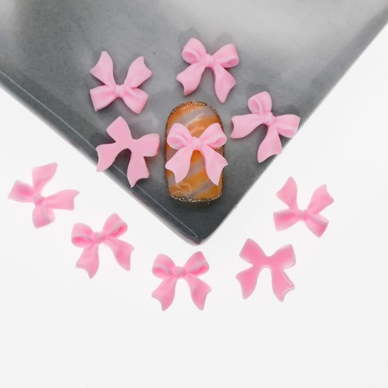 Nail Resin Ribbon Bow Patch Frosted Nail Art Diy Accessories 100pcs/Set