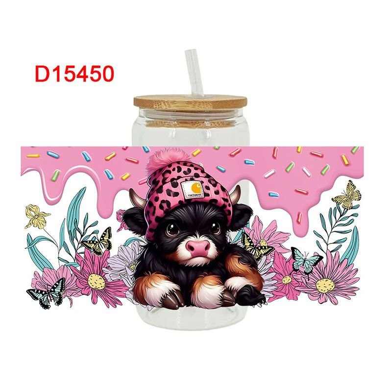 Cartoon Cute Floral Calf UV Transfer Glass Crystal Paste
