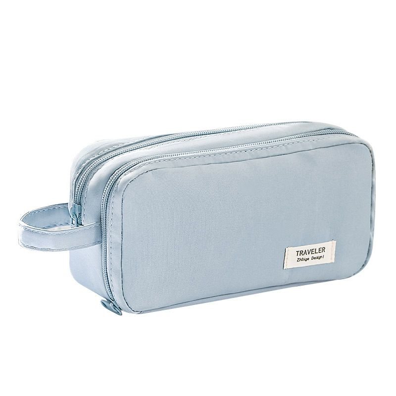 Simple Large Capacity Solid Color Pencil Bag Student Stationery