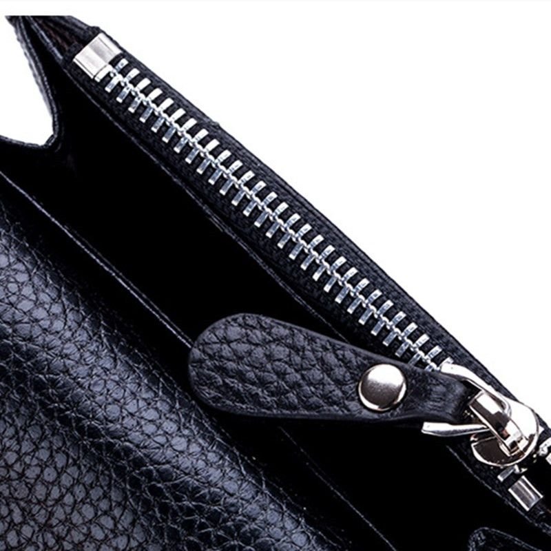 Women Leather Solid Color Zipper Clasp Wallets