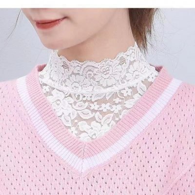 Women Fashion High Stretch Lace Fake Collar