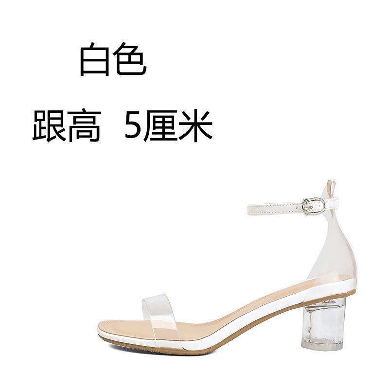 Summer Women Fashion Sexy Transparent Crystal High Heel Sandals