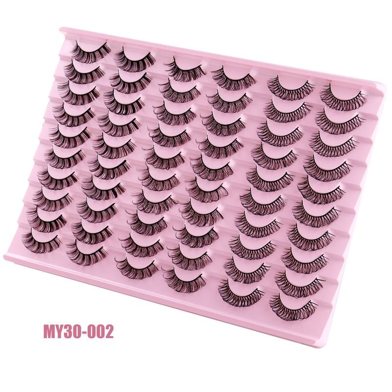 30 Pairs Of Thick Natural Roll False Eyelashes