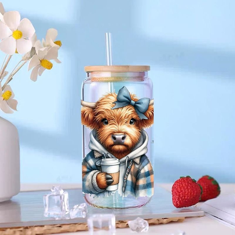 Cartoon Cute Floral Calf UV Transfer Glass Crystal Paste